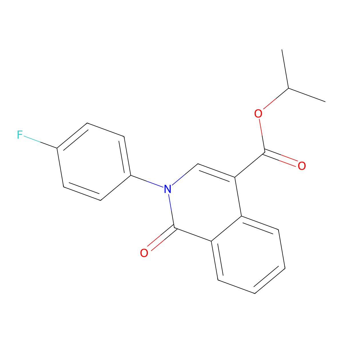 Propan-2-yl 2-(4-fluorophenyl)-1-oxo-1,2-dihydroisoquinoline-4-carboxylate molecular structure, CAS 1030096-37-7