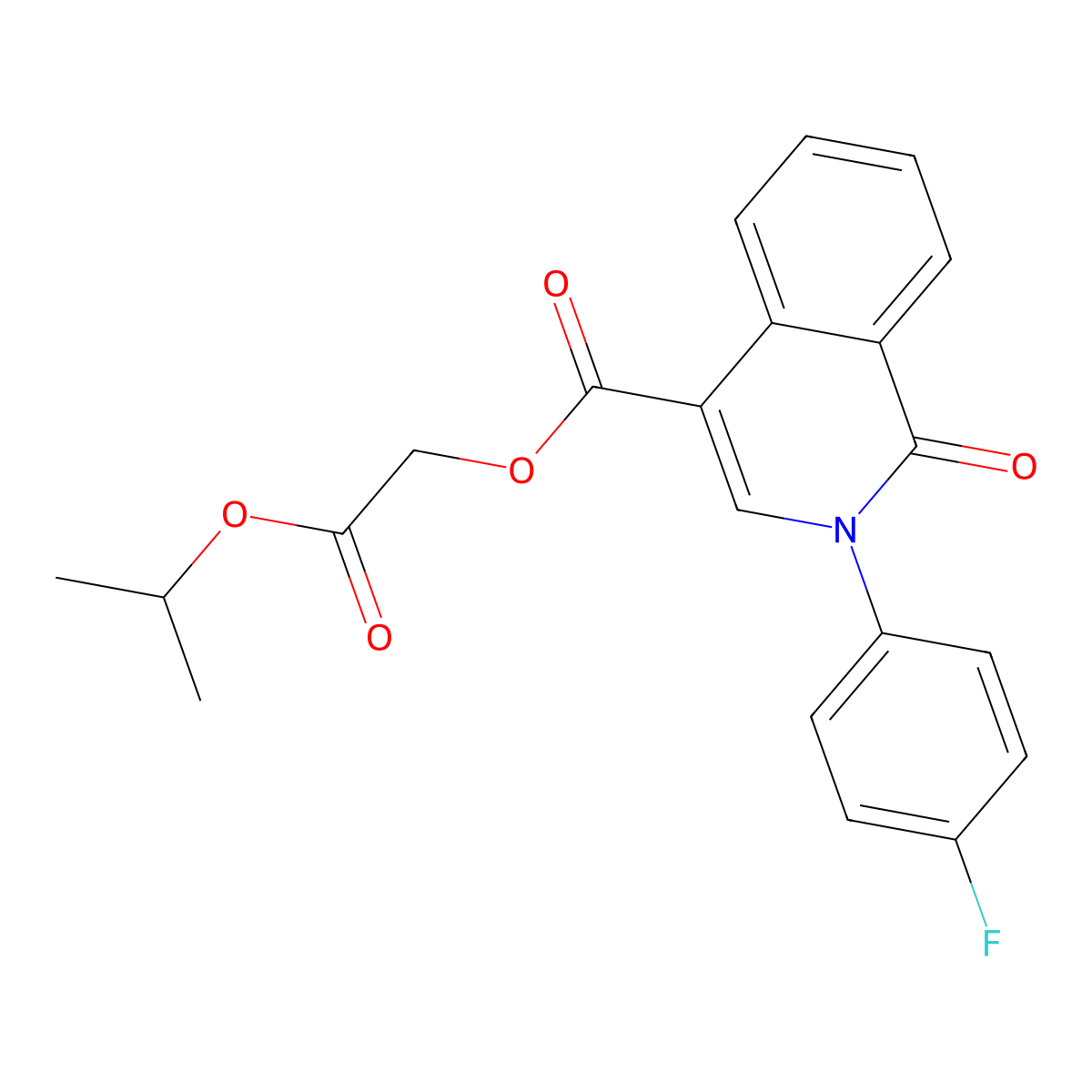 Propan-2-yl 2-[2-(4-fluorophenyl)-1-oxo-1,2-dihydroisoquinoline-4-carbonyloxy]acetate molecular structure, CAS 1030096-41-3