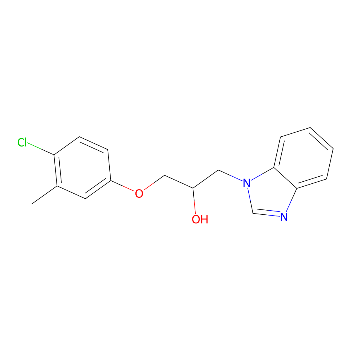 1-(1H-1,3-benzodiazol-1-yl)-3-(4-chloro-3-methylphenoxy)propan-2-ol molecular structure, CAS 1030097-39-2