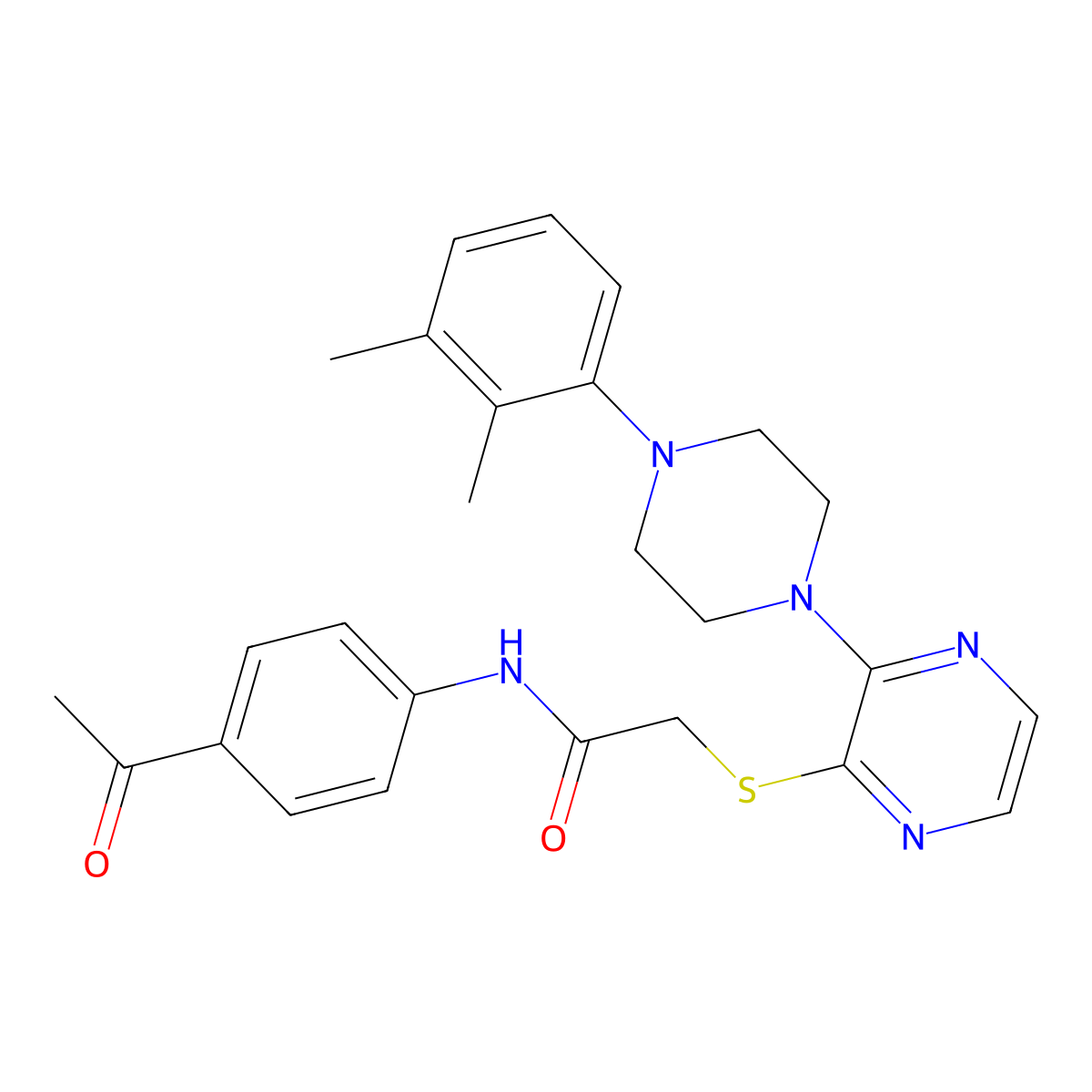 N-(4-acetylphenyl)-2-({3-[4-(2,3-dimethylphenyl)piperazin-1-yl]pyrazin-2-yl}sulfanyl)acetamide molecular structure, CAS 1030099-92-3