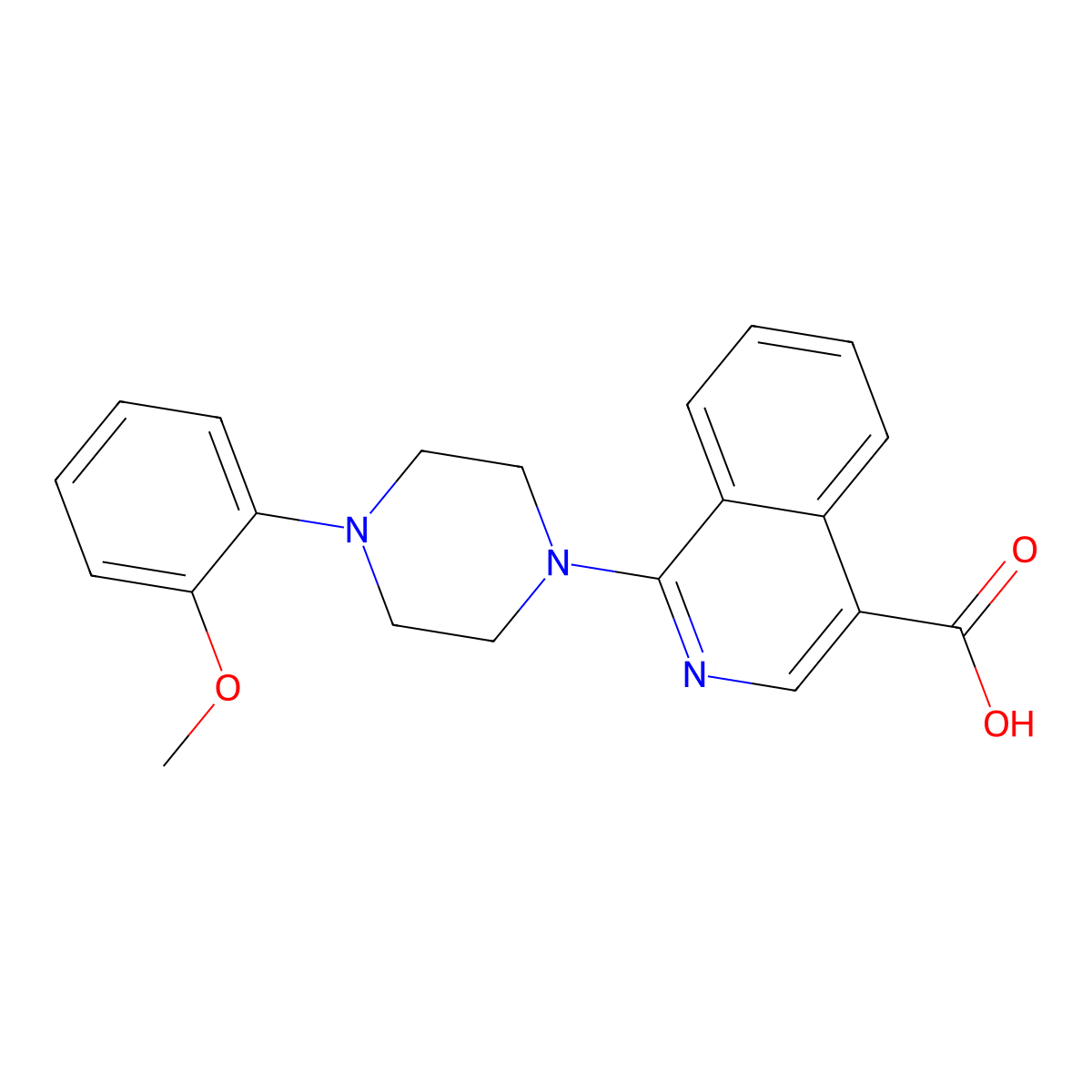 1-[4-(2-Methoxyphenyl)piperazin-1-yl]isoquinoline-4-carboxylic acid molecular structure, CAS 1030102-15-8