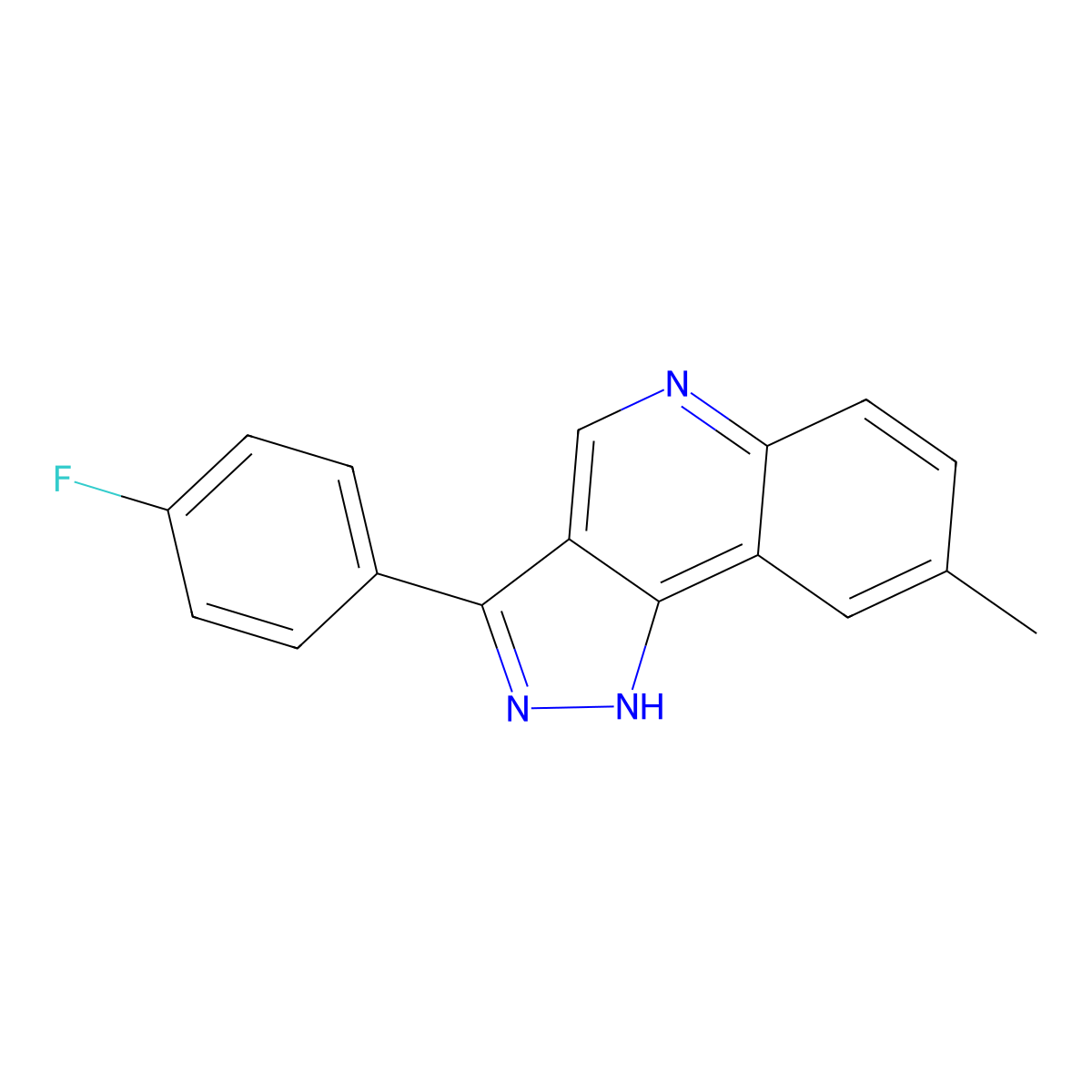 3-(4-fluorophenyl)-8-methyl-1H-pyrazolo[4,3-c]quinoline molecular structure, CAS 1030102-62-5