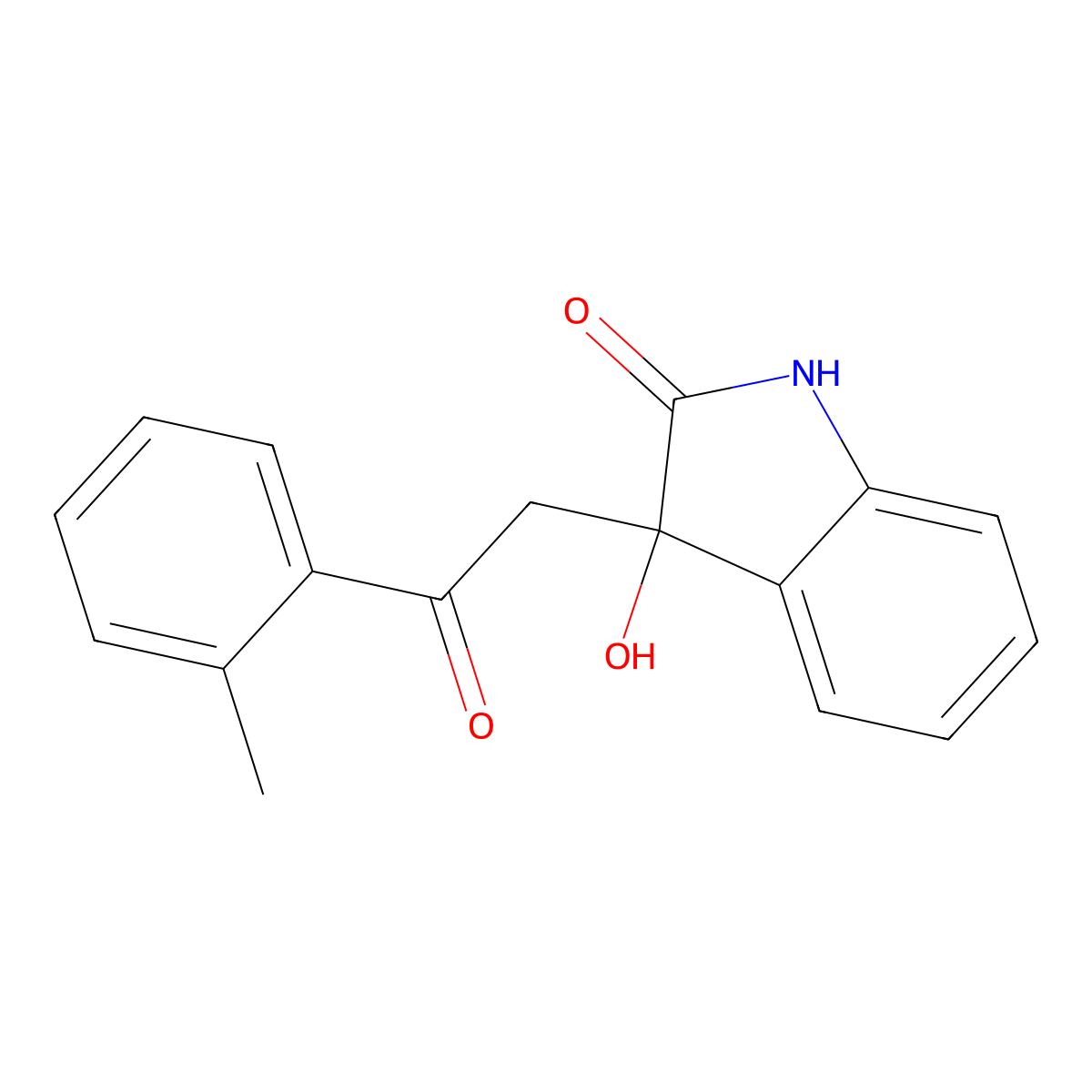 3-hydroxy-3-[2-(2-methylphenyl)-2-oxoethyl]-1,3-dihydro-2H-indol-2-one molecular structure, CAS 1030104-62-1