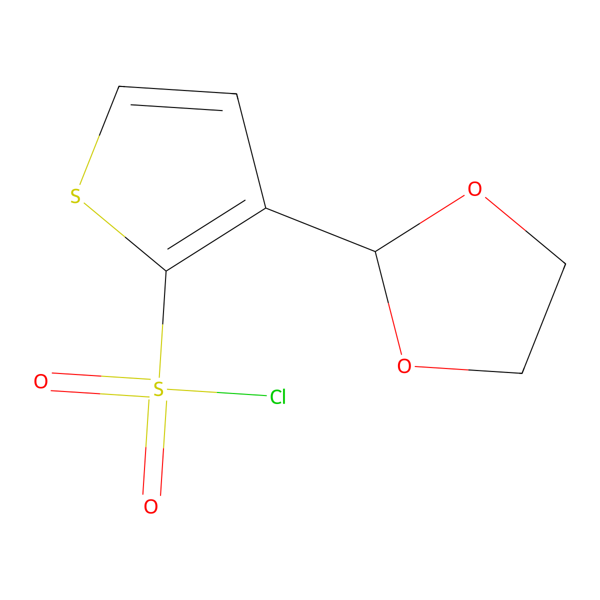 3-(1,3-dioxolan-2-yl)thiophene-2-sulfonyl Chloride molecular structure, CAS 103011-38-7