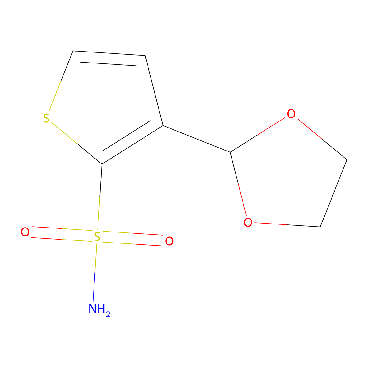 3-(1,3-Dioxolan-2-yl)thiophene-2-sulfonamide molecular structure, CAS 103011-39-8