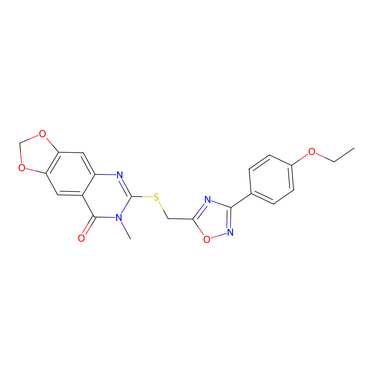 6-(((3-(4-ethoxyphenyl)-1,2,4-oxadiazol-5-yl)methyl)thio)-7-methyl-[1,3]dioxolo[4,5-g]quinazolin-8(7H)-one molecular structure, CAS 1030110-29-2