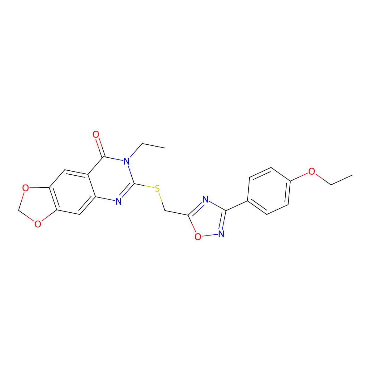 6-({[3-(4-ethoxyphenyl)-1,2,4-oxadiazol-5-yl]methyl}sulfanyl)-7-ethyl-2H,7H,8H-[1,3]dioxolo[4,5-g]quinazolin-8-one molecular structure, CAS 1030110-55-4