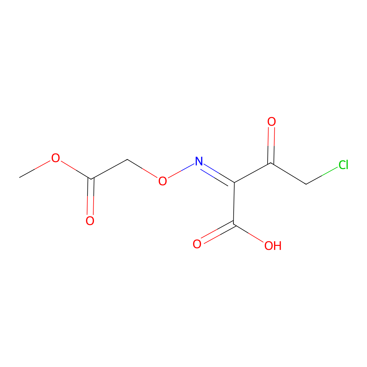 4-Chloro-2-methoxycarbonylmethoxyimino-3-oxobutyric acid molecular structure, CAS 103012-30-2