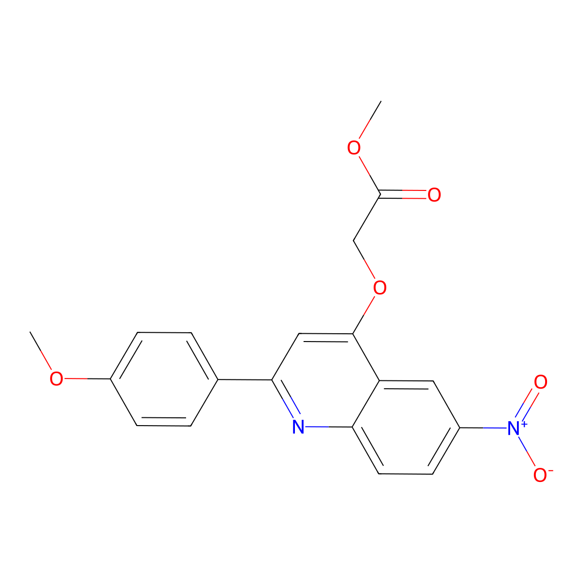 Methyl 2-{[2-(4-methoxyphenyl)-6-nitroquinolin-4-YL]oxy}acetate molecular structure, CAS 1030120-08-1