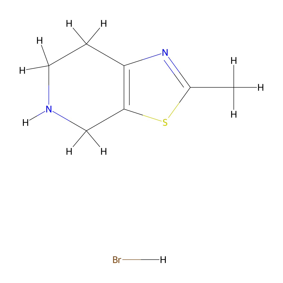 2-Methyl-4,5,6,7-tetrahydro-thiazolo[5,4-c]pyridine hydrobromide molecular structure, CAS 1030122-16-7