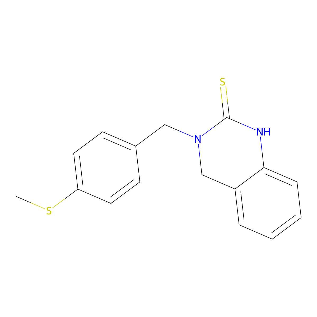 3-(4-(methylthio)benzyl)-3,4-dihydroquinazoline-2(1H)-thione molecular structure, CAS 1030123-00-2