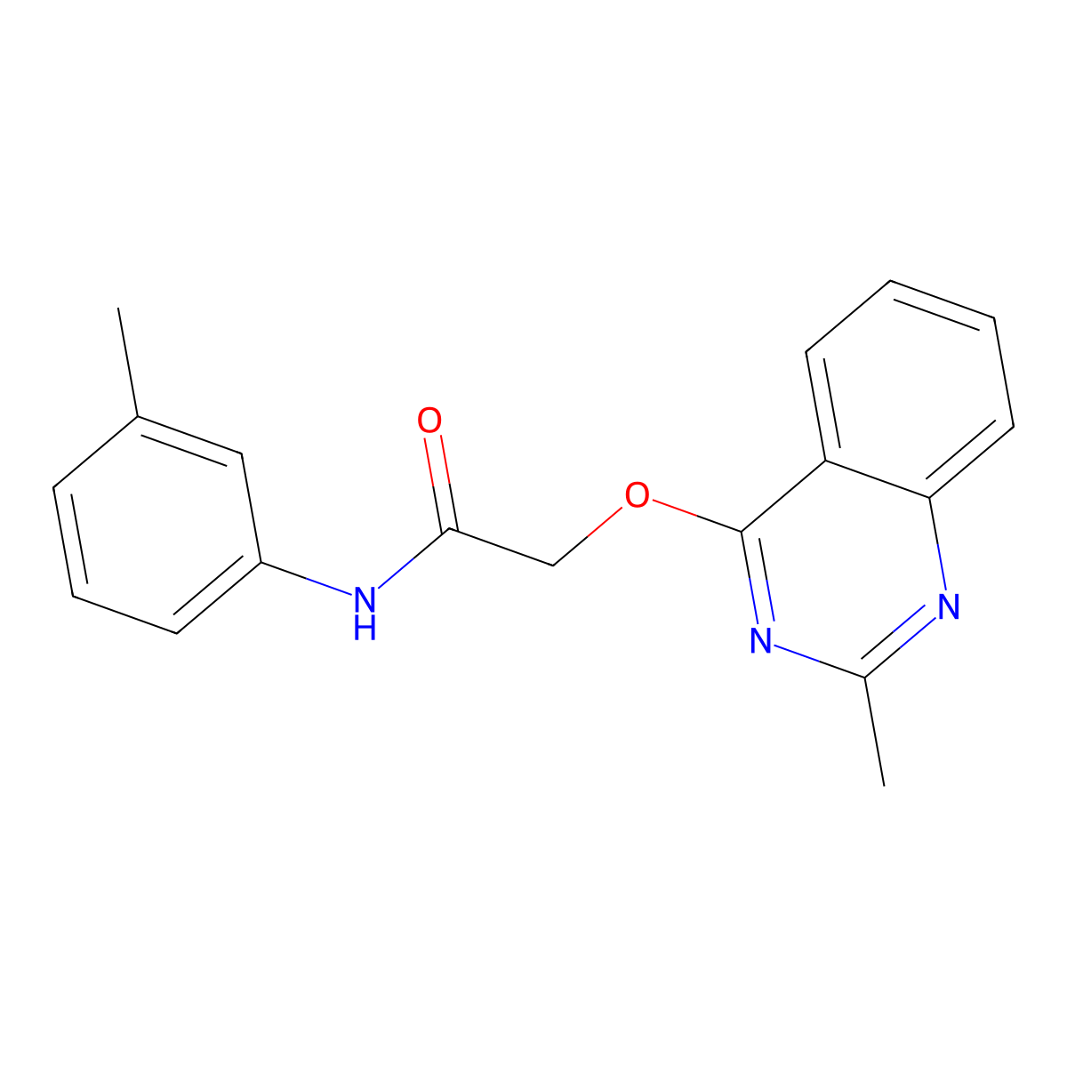 N-(3-methylphenyl)-2-[(2-methylquinazolin-4-yl)oxy]acetamide molecular structure, CAS 1030125-70-2