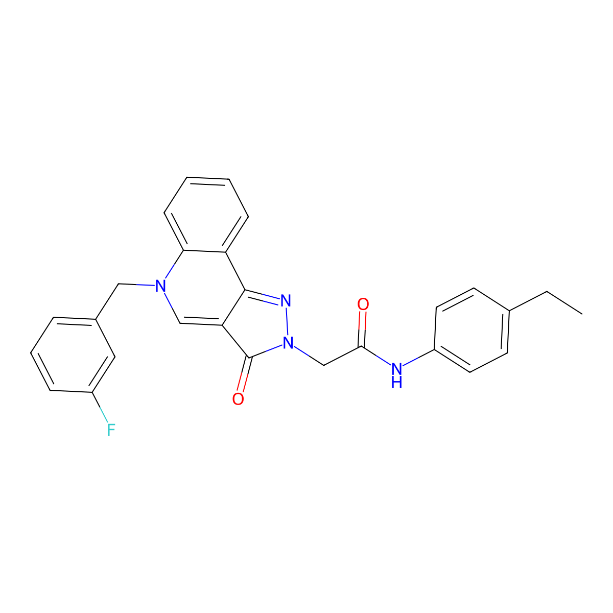 N-(4-ethylphenyl)-2-(5-(3-fluorobenzyl)-3-oxo-3,5-dihydro-2H-pyrazolo[4,3-c]quinolin-2-yl)acetamide molecular structure, CAS 1030125-73-5