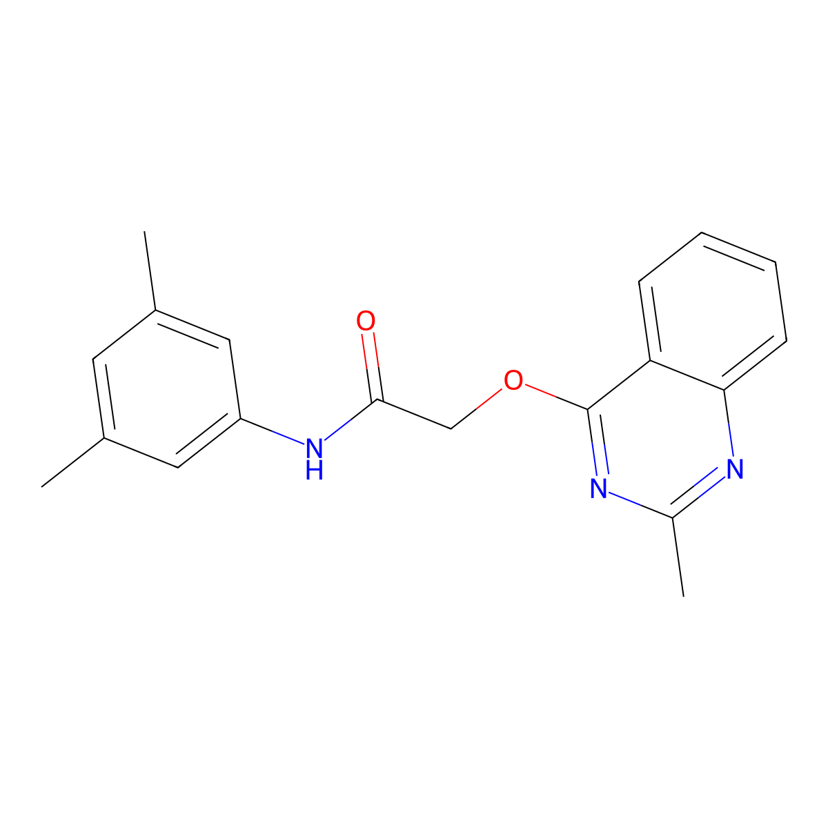 N-(3,5-dimethylphenyl)-2-[(2-methylquinazolin-4-yl)oxy]acetamide molecular structure, CAS 1030125-76-8