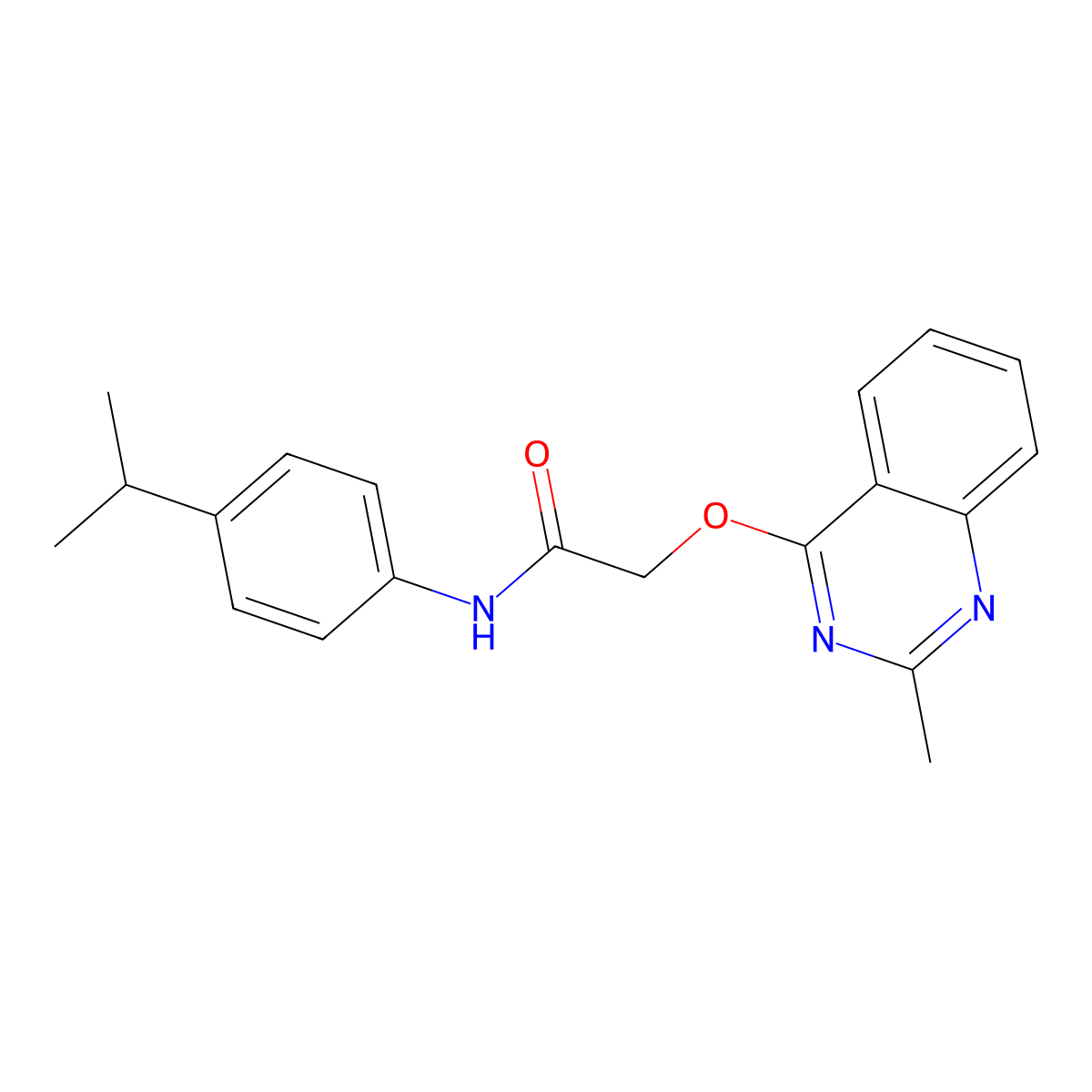 2-[(2-methylquinazolin-4-yl)oxy]-N-[4-(propan-2-yl)phenyl]acetamide molecular structure, CAS 1030125-82-6