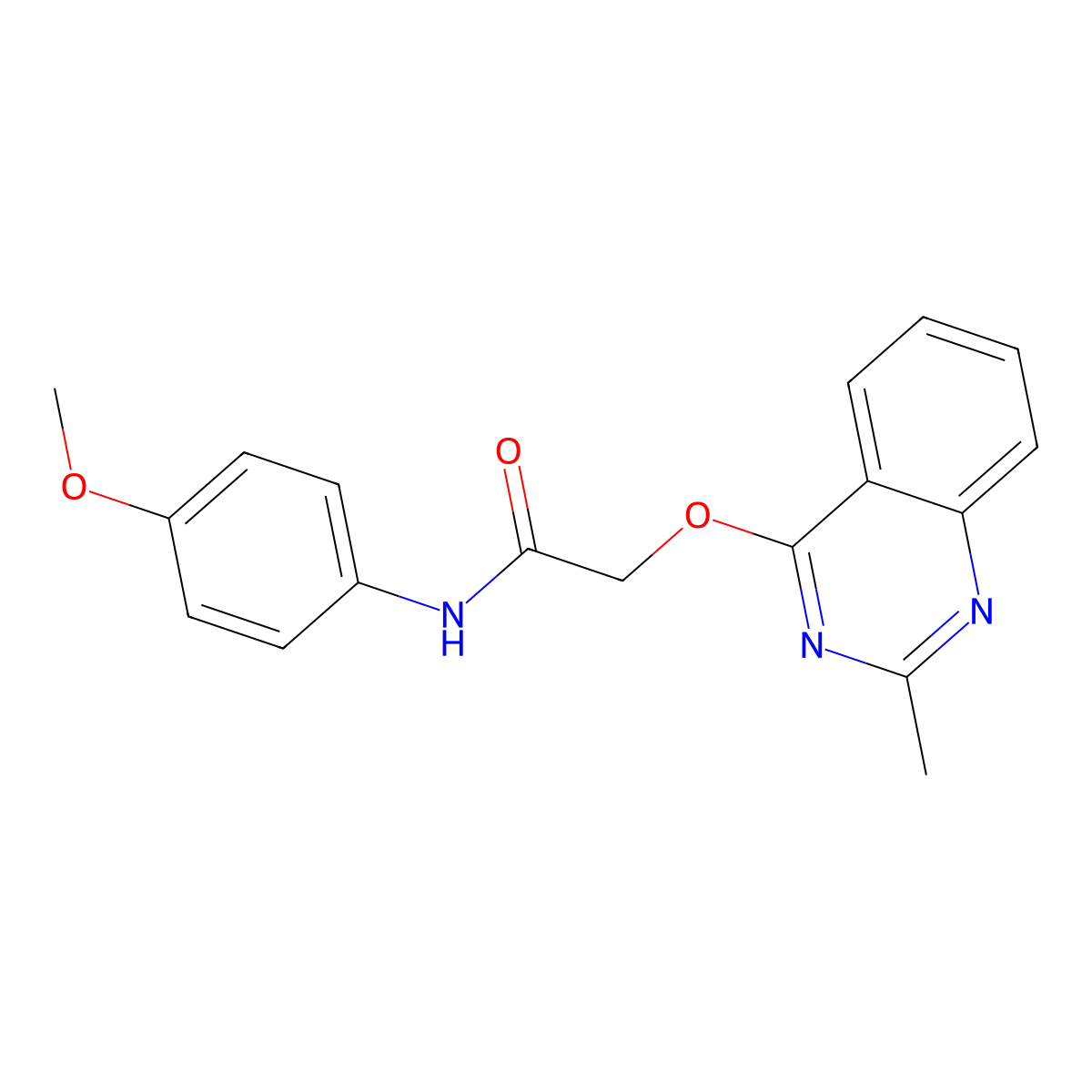 N-(4-methoxyphenyl)-2-[(2-methylquinazolin-4-yl)oxy]acetamide molecular structure, CAS 1030125-87-1