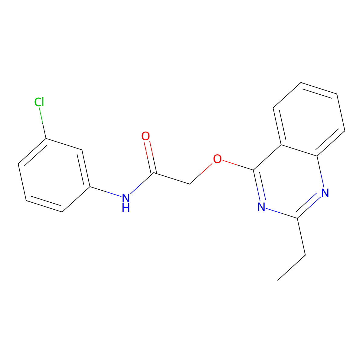 N-(3-chlorophenyl)-2-[(2-ethylquinazolin-4-yl)oxy]acetamide molecular structure, CAS 1030126-02-3