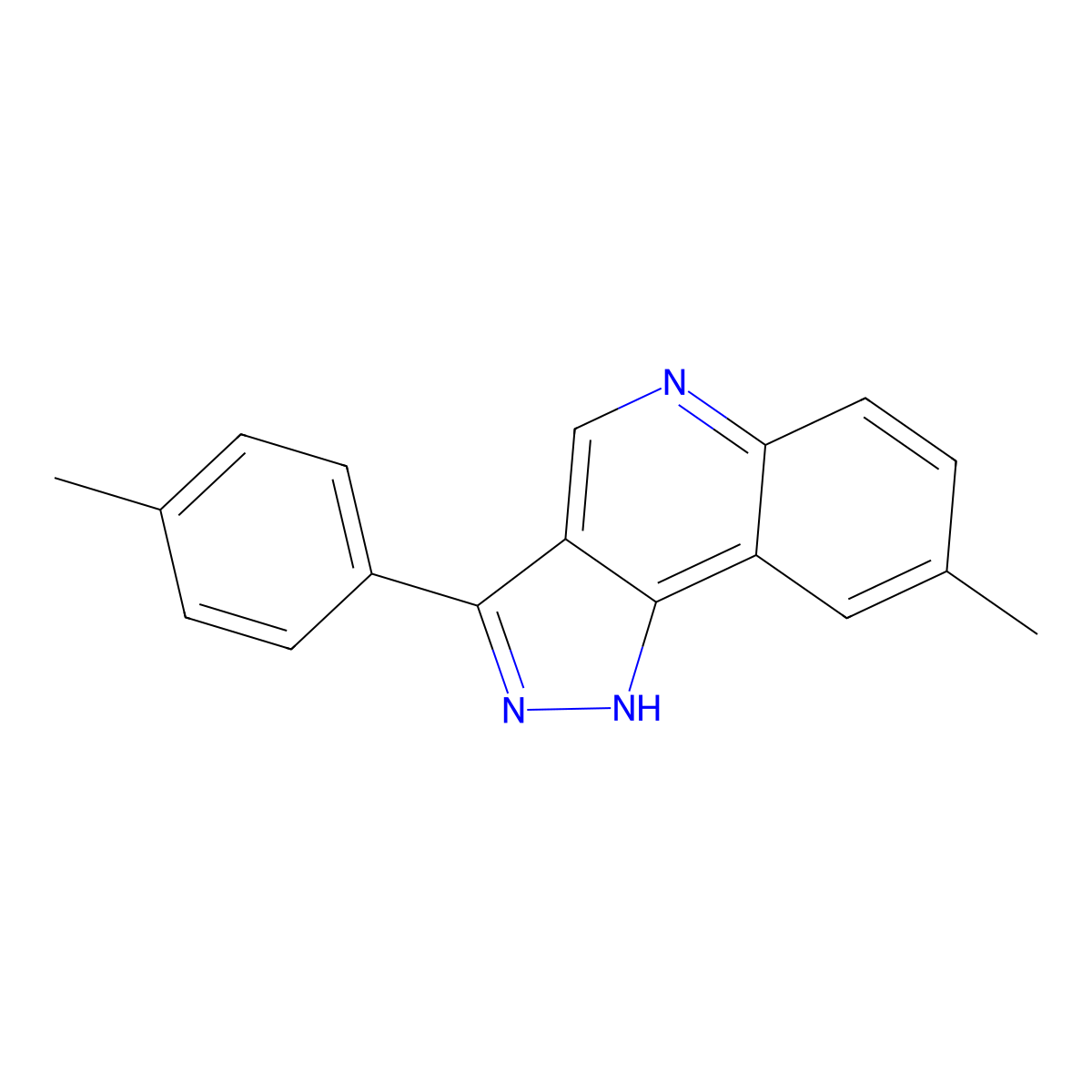 8-methyl-3-(p-tolyl)-1H-pyrazolo[4,3-c]quinoline molecular structure, CAS 1030132-81-0