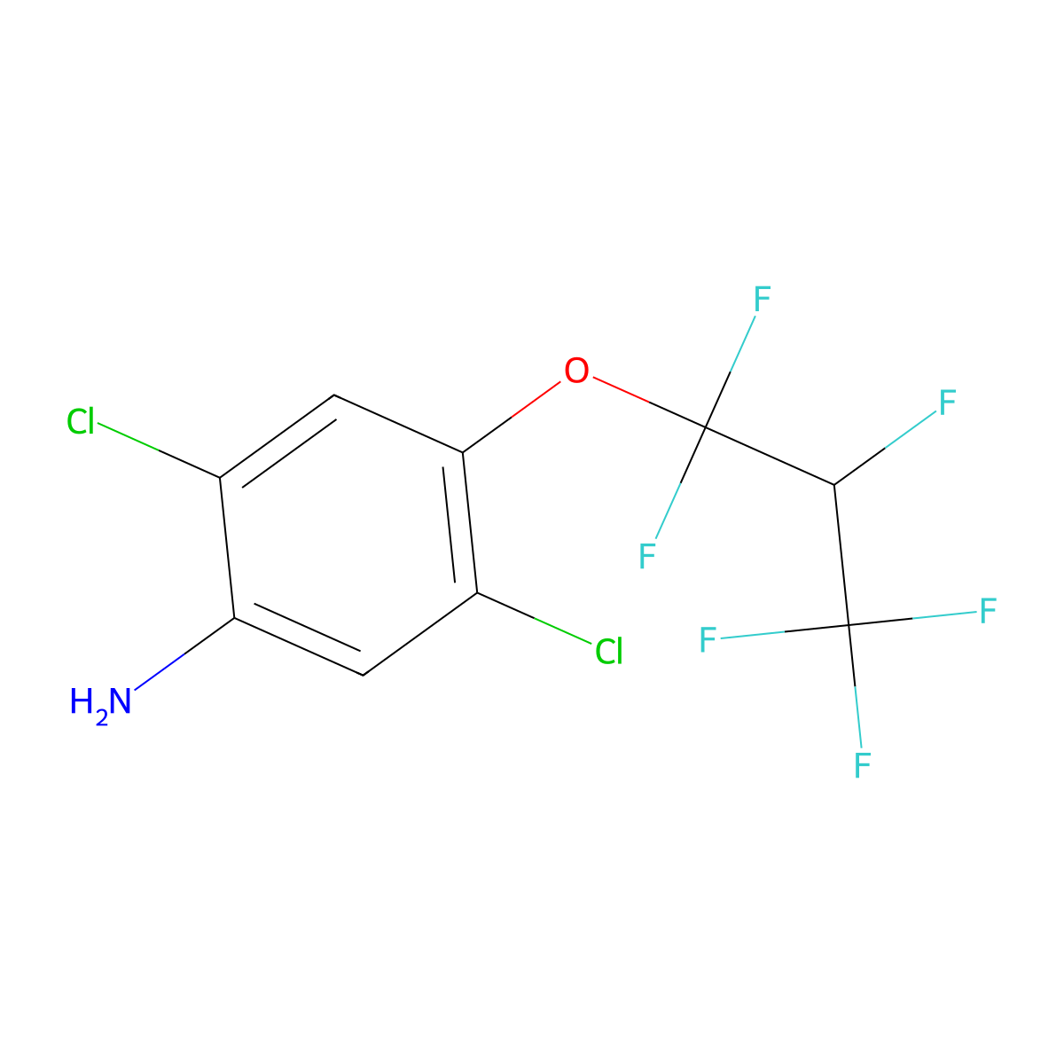 2,5-Dichloro-4-(1,1,2,3,3,3-hexafluoropropoxy)aniline molecular structure, CAS 103015-84-5