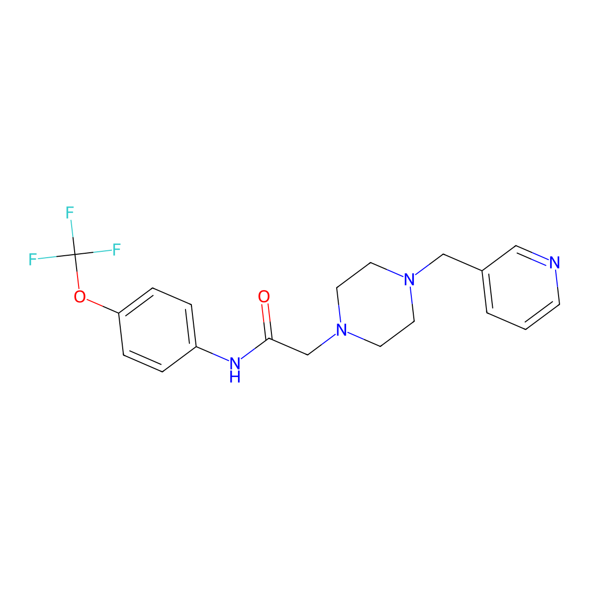 2-{4-[(pyridin-3-yl)methyl]piperazin-1-yl}-N-[4-(trifluoromethoxy)phenyl]acetamide molecular structure, CAS 1030153-30-0