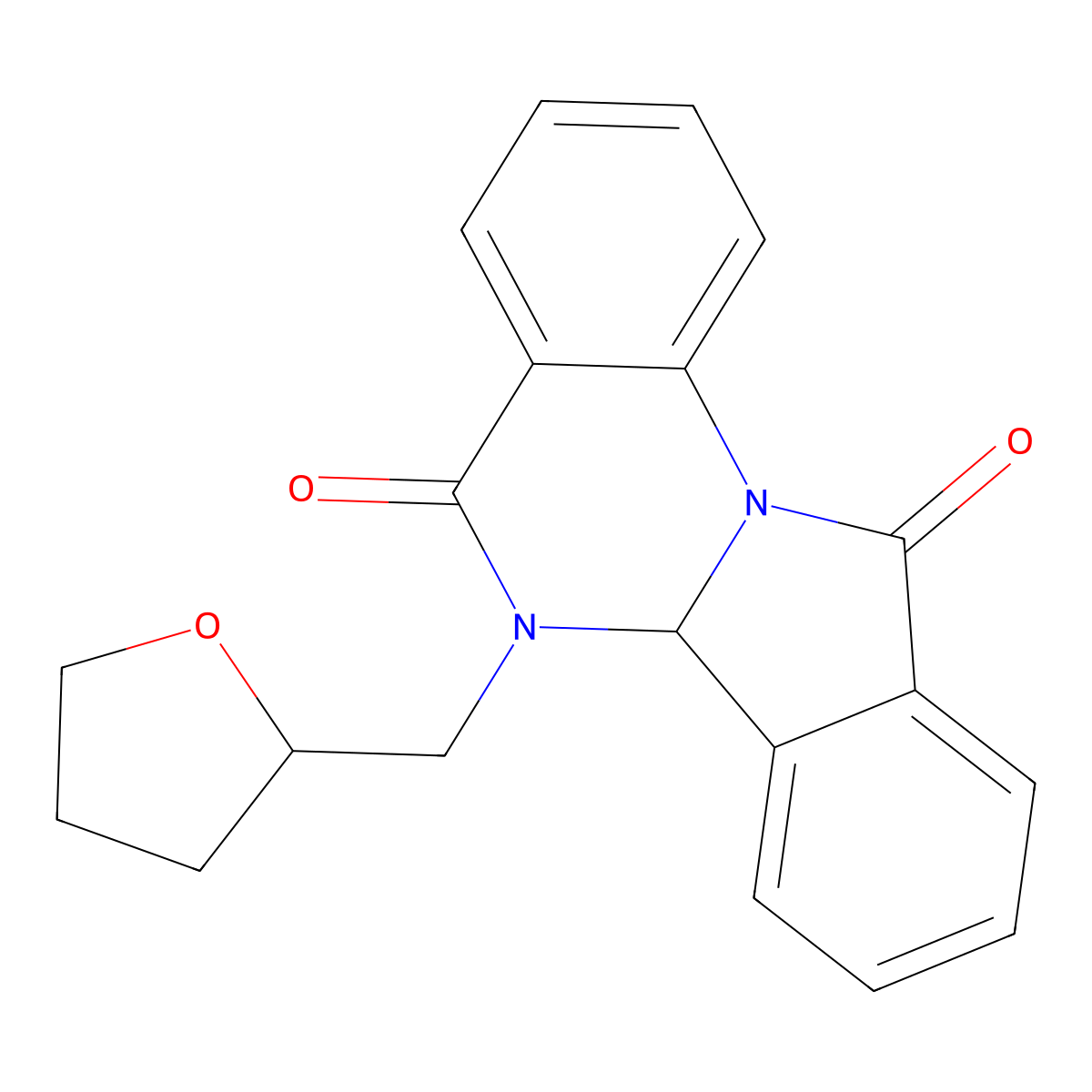 6-[(oxolan-2-yl)methyl]-5H,6H,6aH,11H-isoindolo[2,1-a]quinazoline-5,11-dione molecular structure, CAS 1030169-97-1