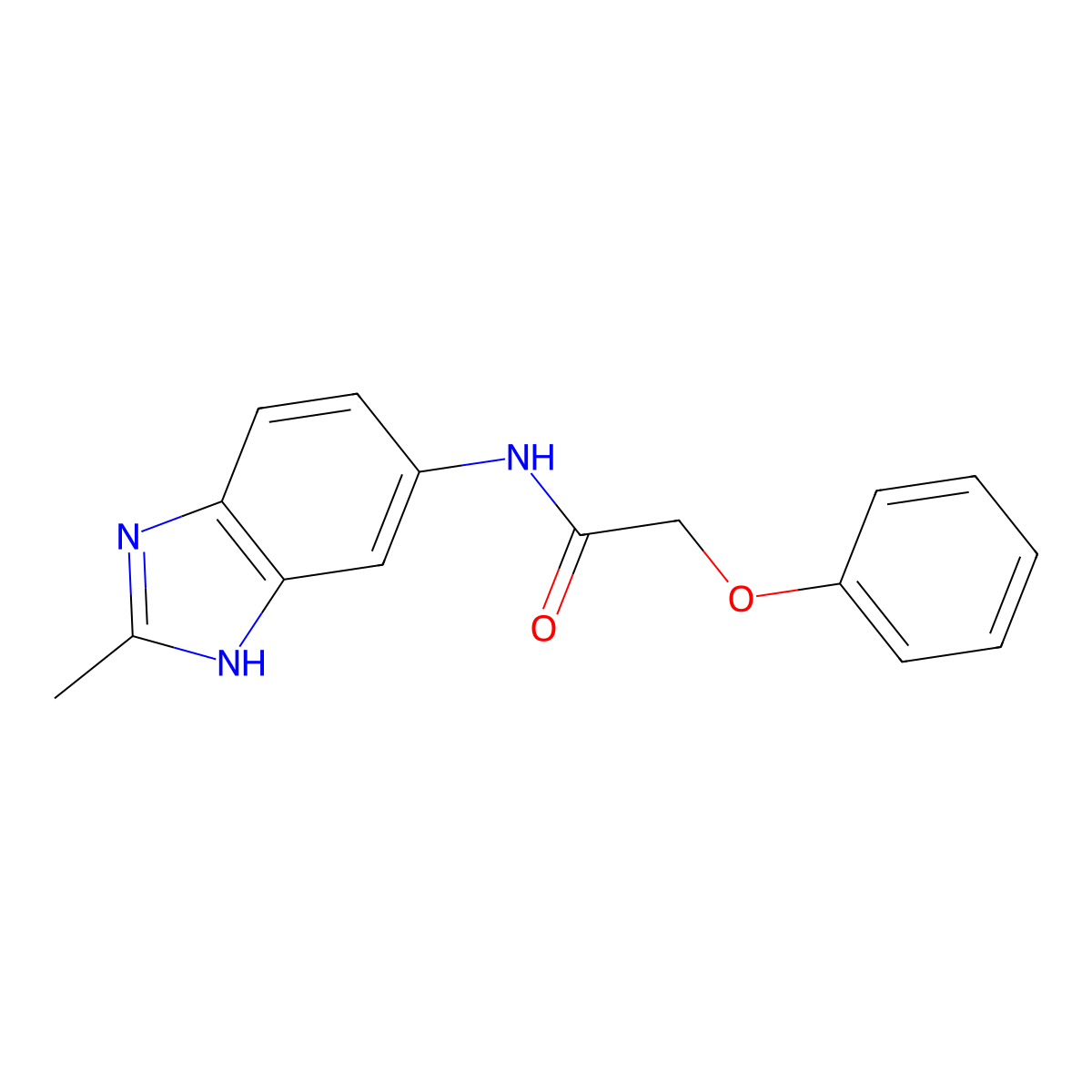 N-(2-methyl-1H-benzimidazol-5-yl)-2-phenoxyacetamide molecular structure, CAS 1030171-45-9