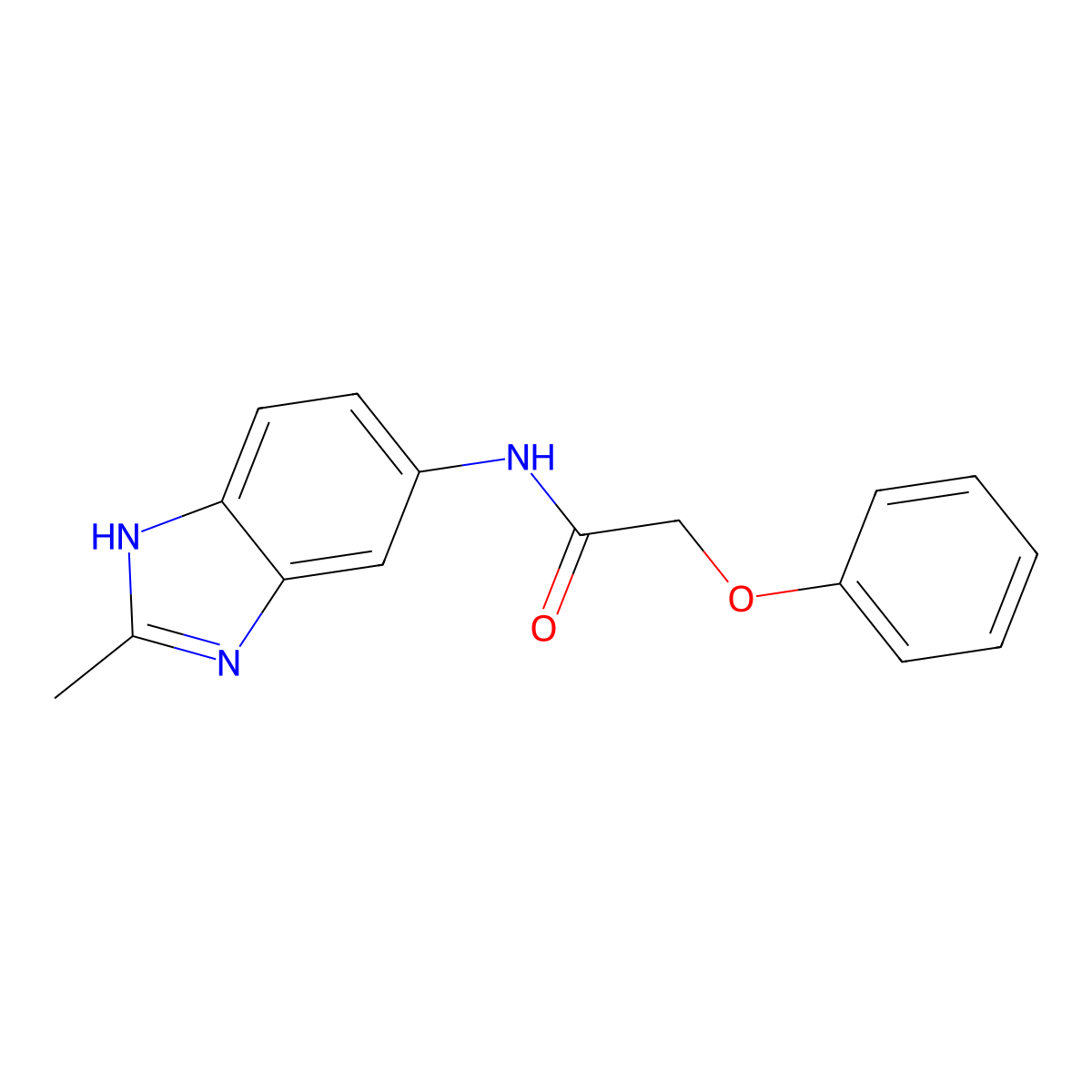 N-(2-methyl-1H-benzimidazol-5-yl)-2-phenoxyacetamide molecular structure, CAS 1030171-45-9