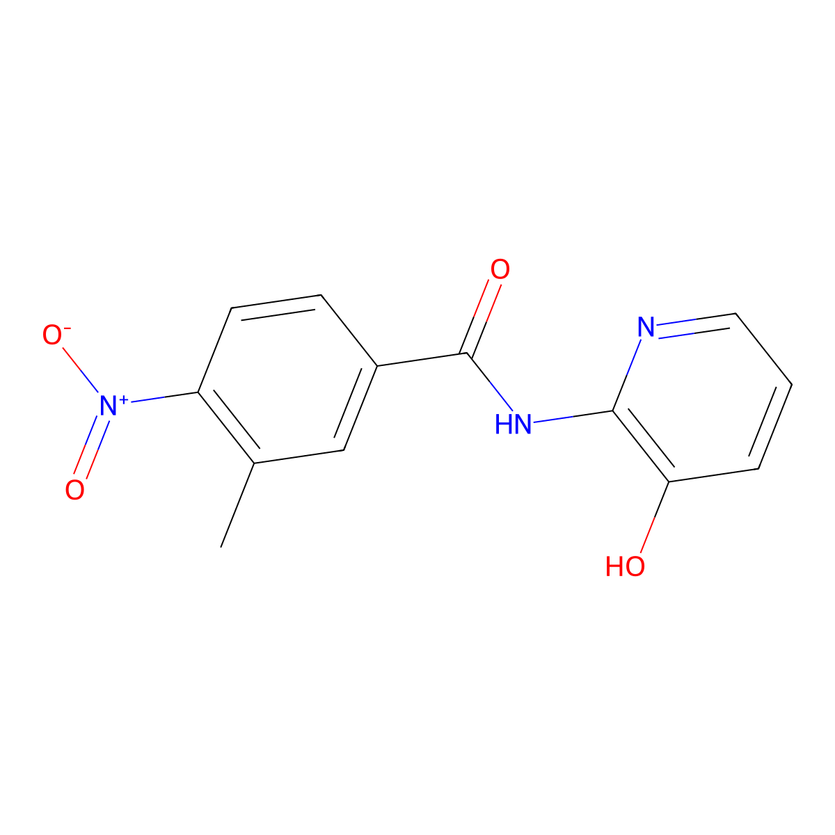 N-(3-hydroxypyridin-2-yl)-3-methyl-4-nitrobenzamide molecular structure, CAS 1030173-45-5