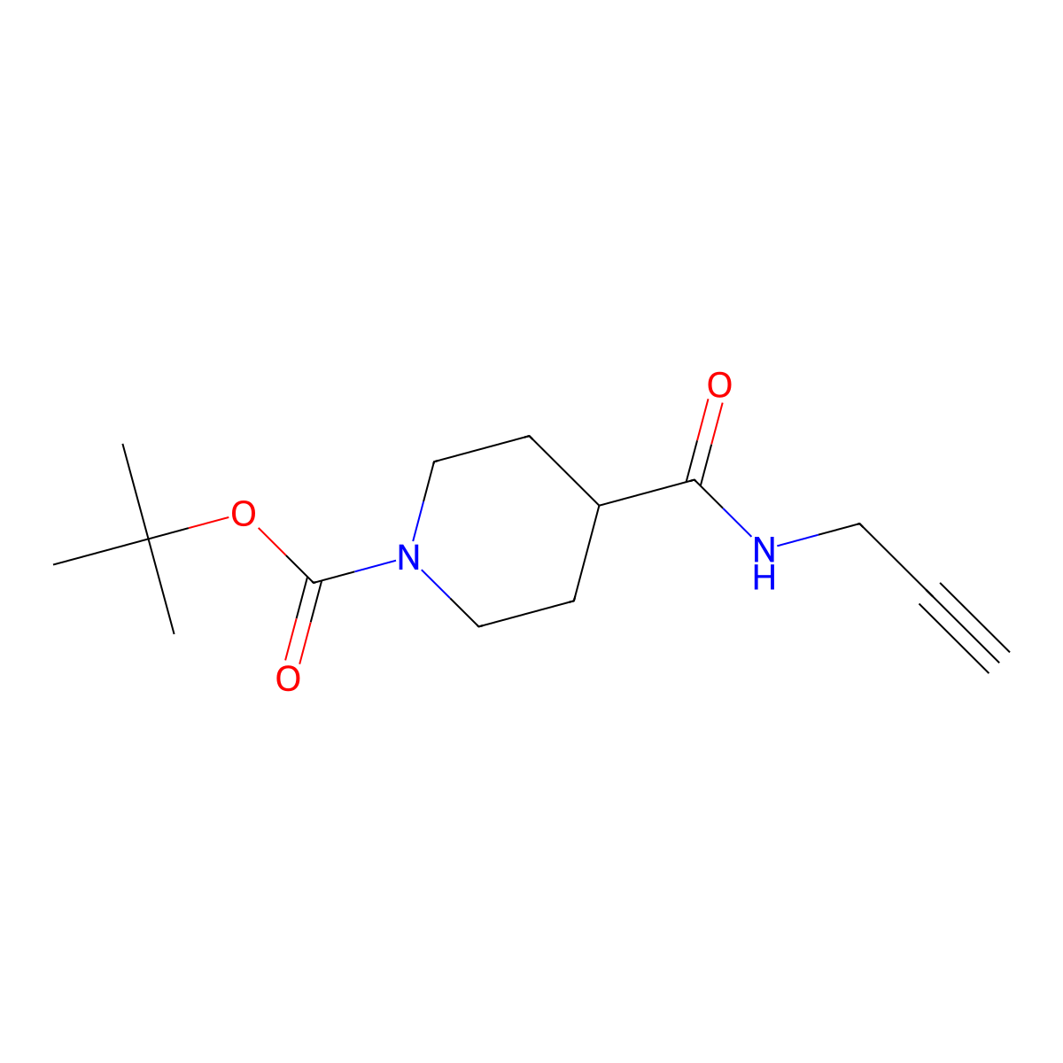 Tert-butyl 4-[(prop-2-yn-1-yl)carbamoyl]piperidine-1-carboxylate molecular structure, CAS 1030181-52-2