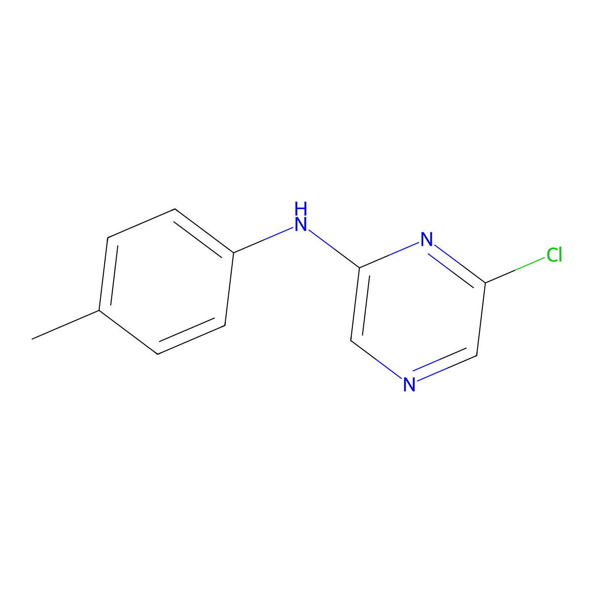 6-Chloro-N-(4-methylphenyl)-2-pyrazinamine molecular structure, CAS 1030187-29-1