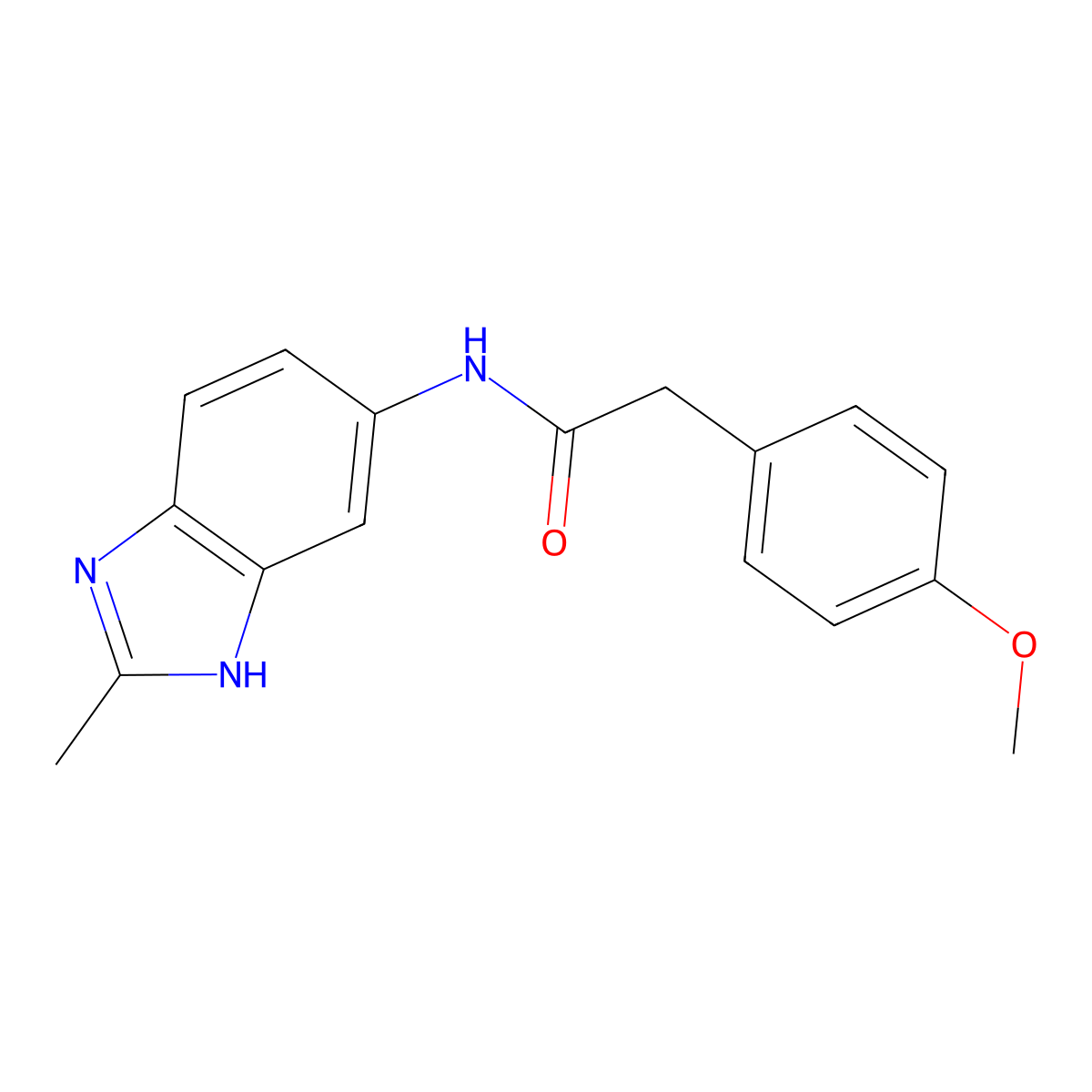 2-(4-methoxyphenyl)-N-(2-methyl-1H-benzimidazol-5-yl)acetamide molecular structure, CAS 1030189-86-6