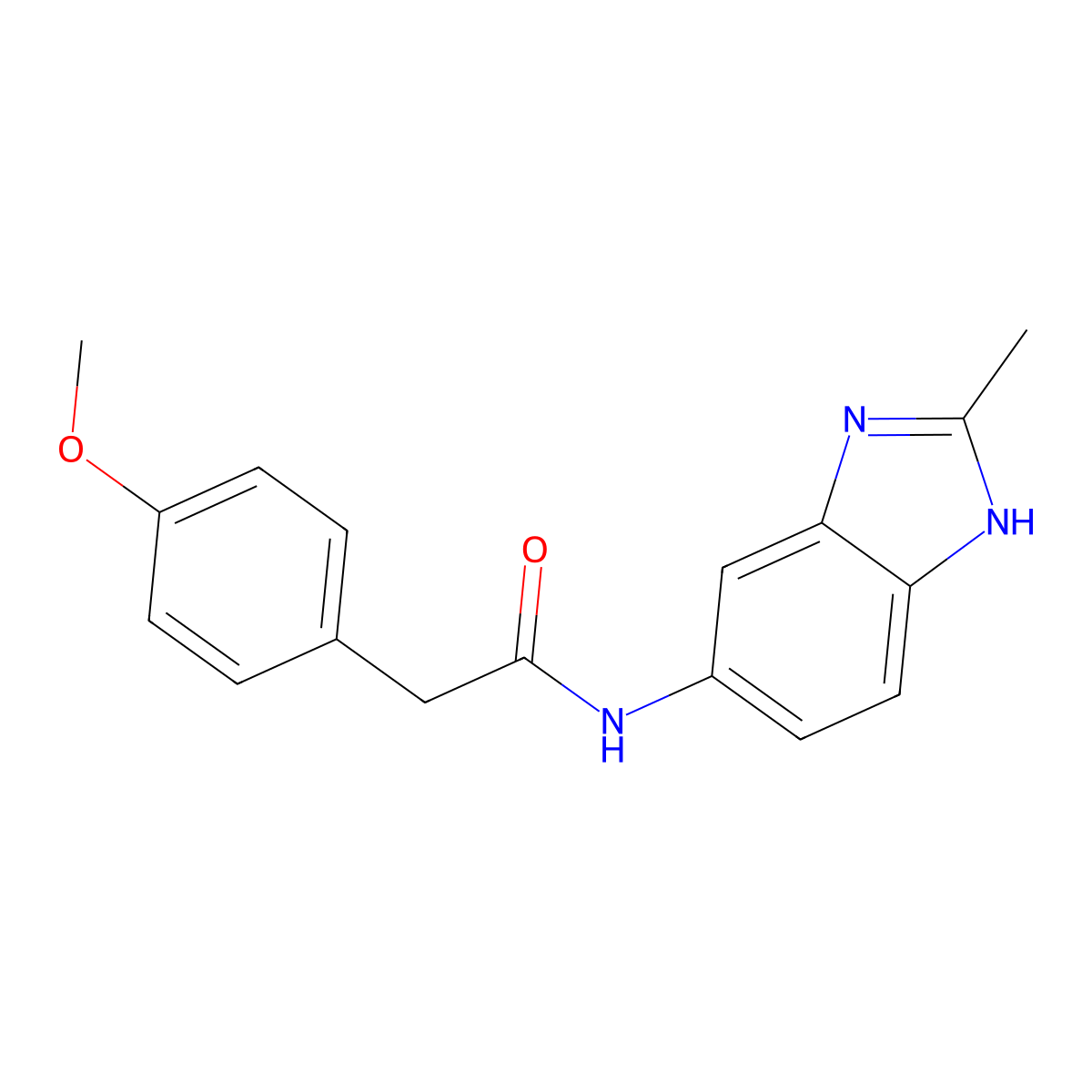2-(4-methoxyphenyl)-N-(2-methyl-1H-benzimidazol-5-yl)acetamide molecular structure, CAS 1030189-86-6