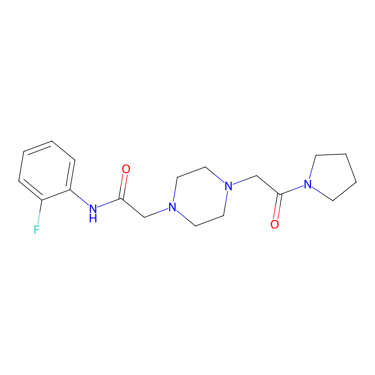 N-(2-fluorophenyl)-2-[4-(2-oxo-2-pyrrolidin-1-ylethyl)piperazin-1-yl]acetamide molecular structure, CAS 1030217-44-7