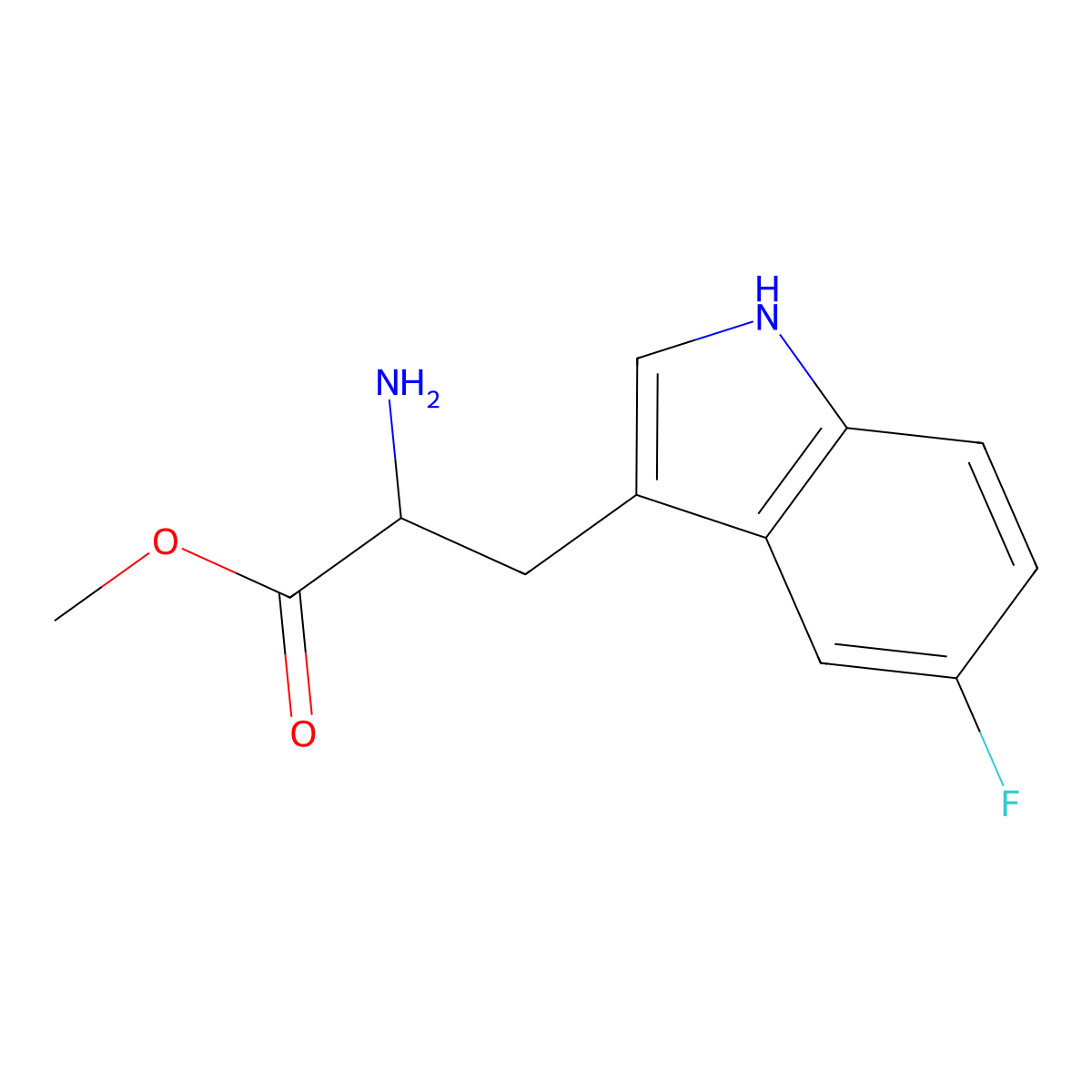 Methyl (S)-2-amino-3-(5-fluoro-1H-indol-3-yl)propanoate molecular structure, CAS 103022-24-8