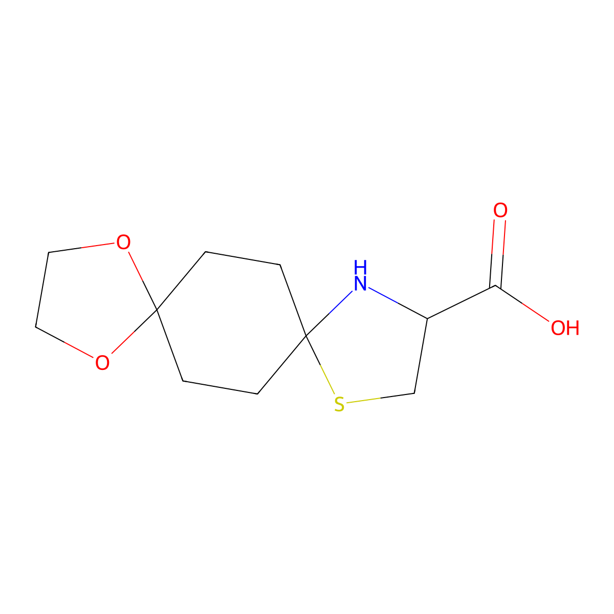 1,4-Dioxa-9-thia-12-azadispiro[4.2.4.2]-tetradecane-11-carboxylic acid molecular structure, CAS 1030253-98-5