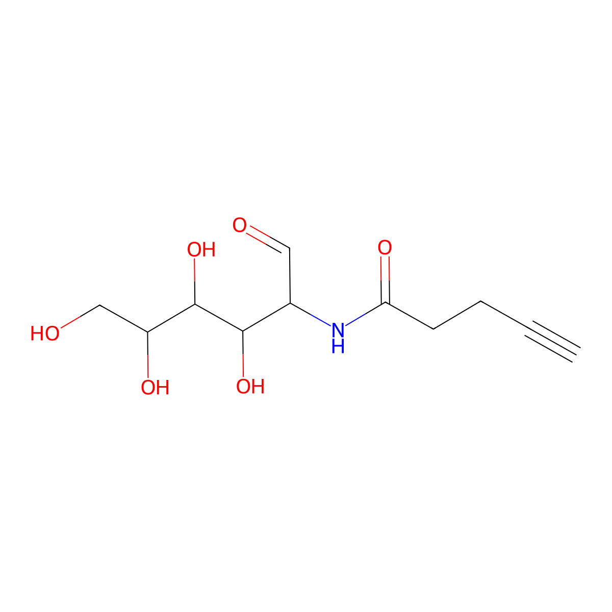 N-((2R,3R,4S,5R)-3,4,5,6-Tetrahydroxy-1-oxohexan-2-yl)pent-4-ynamide molecular structure, CAS 1030262-99-7