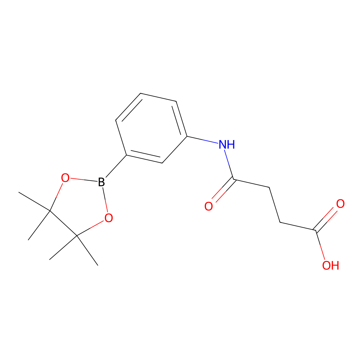4-Oxo-4-((3-(4,4,5,5-tetramethyl-1,3,2-dioxaborolan-2-yl)phenyl)amino)butanoic acid molecular structure, CAS 1030269-28-3