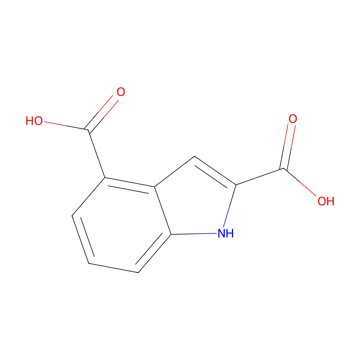 1H-Indole-2,4-dicarboxylic acid molecular structure, CAS 103027-96-9