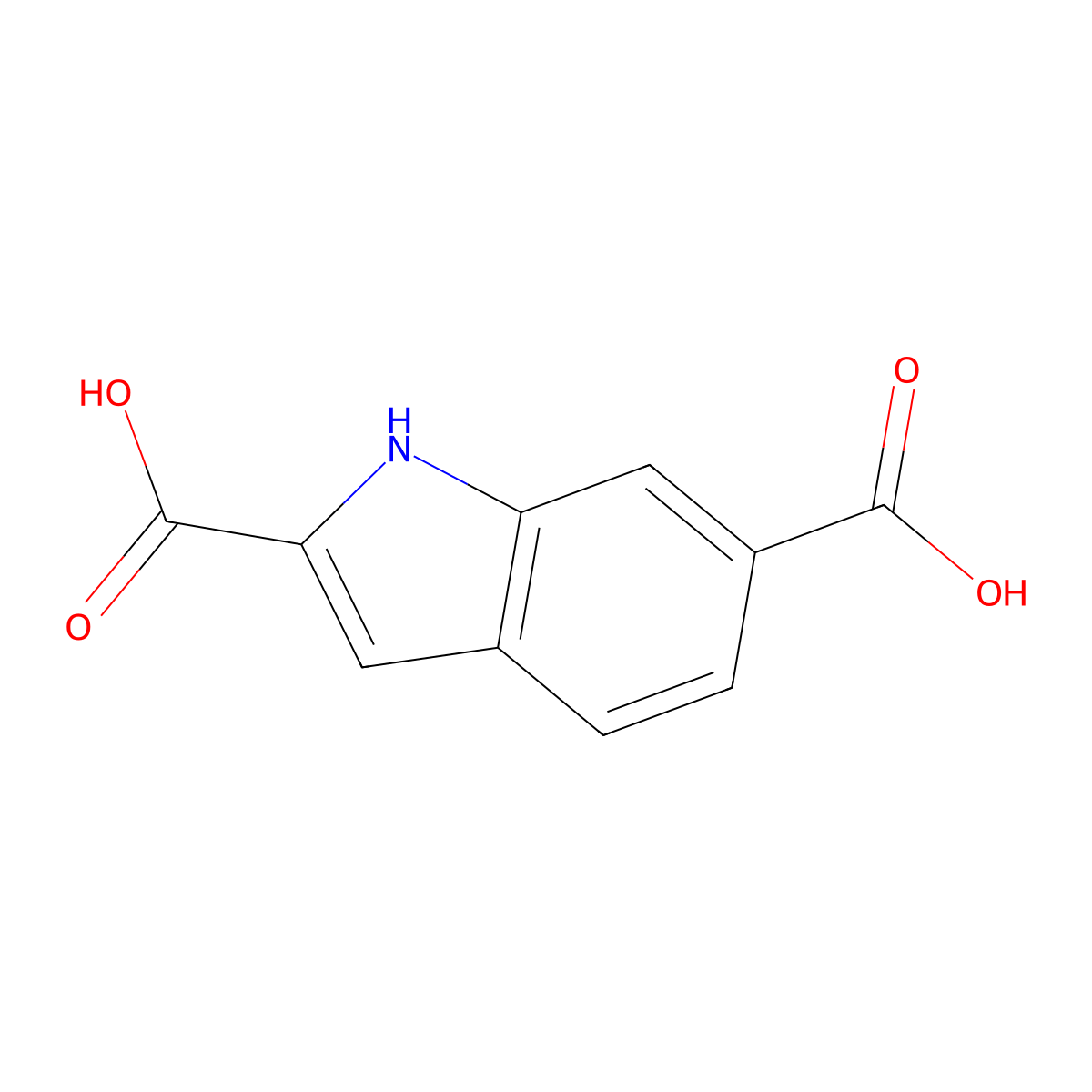 1H-indole-2,6-dicarboxylic Acid molecular structure, CAS 103027-97-0