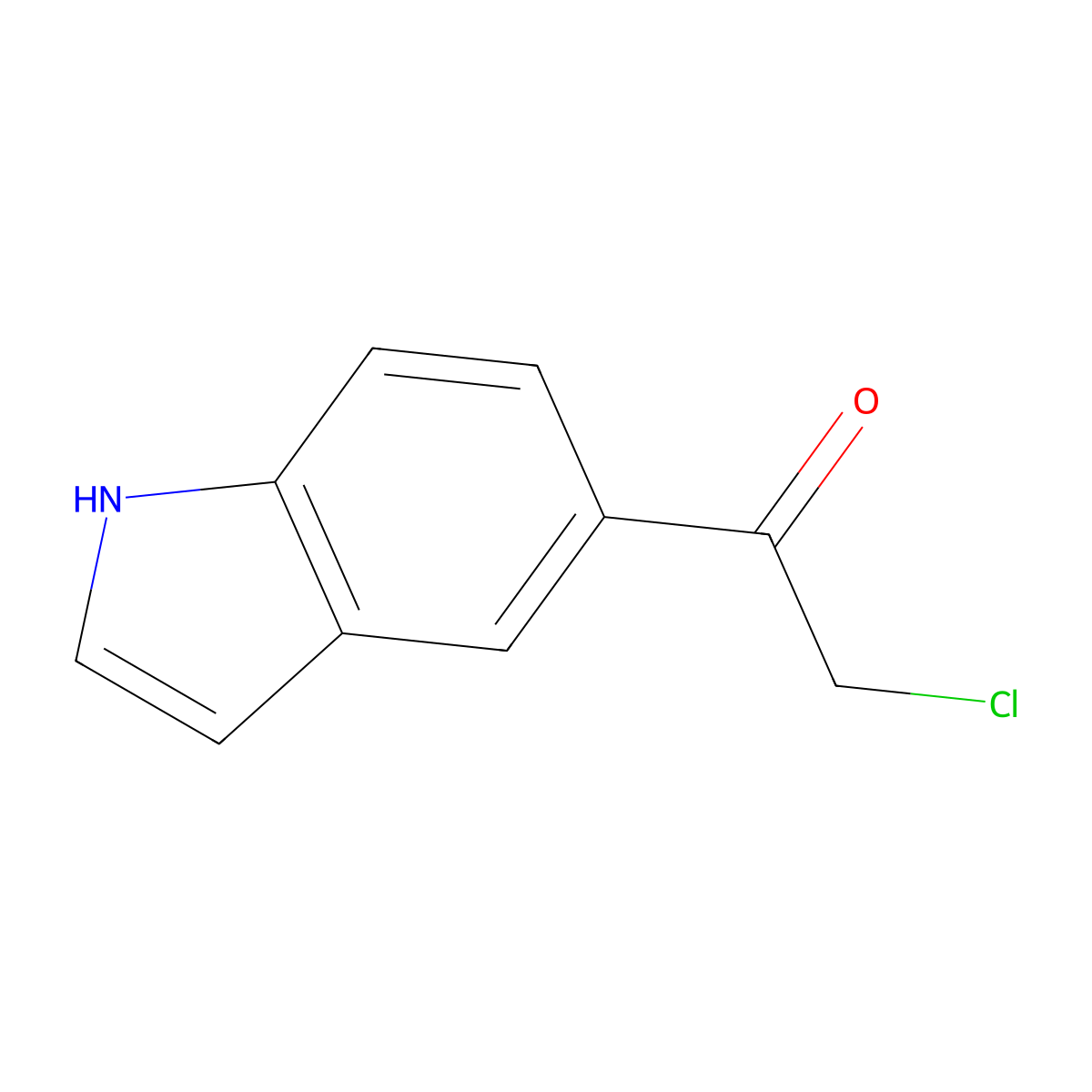 2-Chloro-1-(1H-indol-5-yl)ethan-1-one molecular structure, CAS 103028-56-4