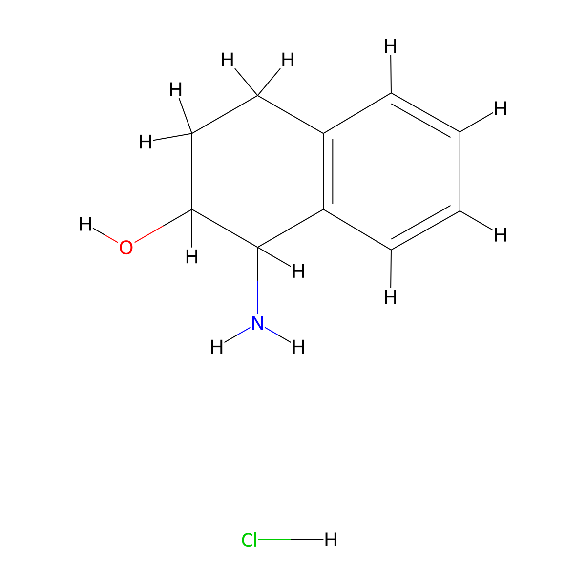 1-Amino-1,2,3,4-tetrahydronaphthalen-2-ol hydrochloride molecular structure, CAS 103028-83-7
