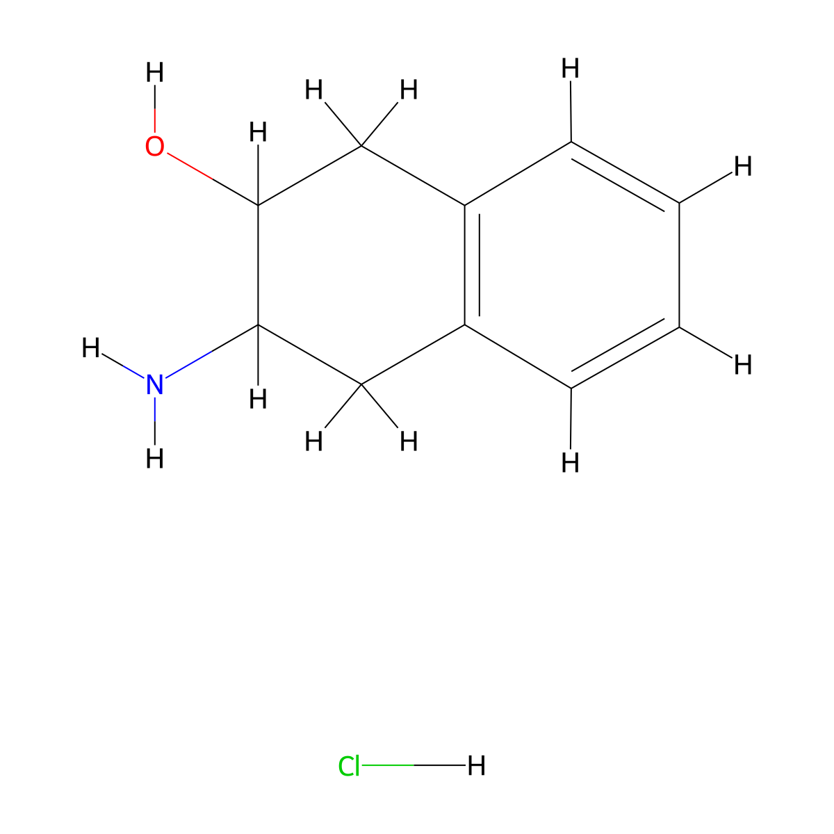 3-Amino-1,2,3,4-tetrahydronaphthalen-2-ol hydrochloride molecular structure, CAS 103028-84-8