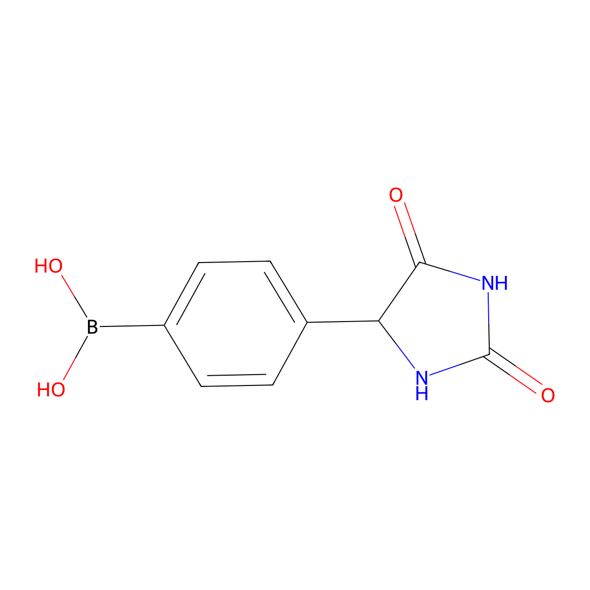 [4-(2,5-dioxoimidazolidin-4-yl)phenyl]boronic Acid molecular structure, CAS 1030287-04-7