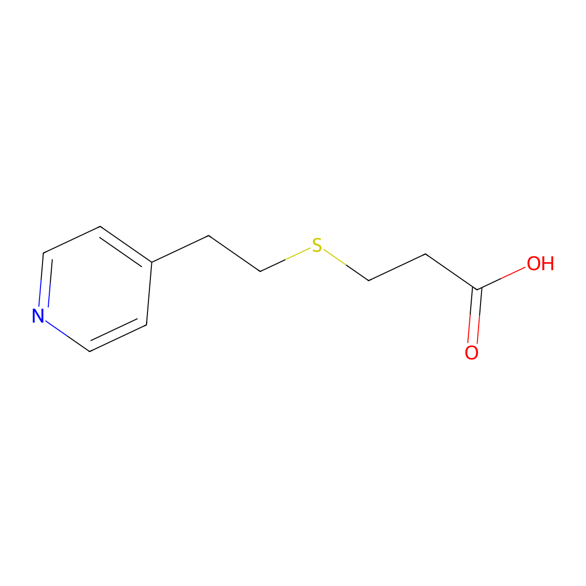 3-(2-Pyridin-4-yl-ethylsulfanyl)-propionic acid molecular structure, CAS 103029-28-3