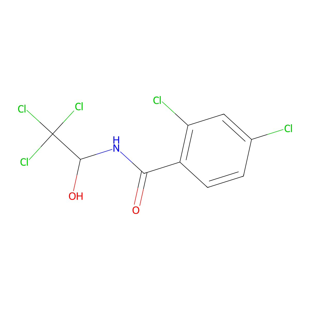 2,4-dichloro-N-(2,2,2-trichloro-1-hydroxyethyl)benzamide molecular structure, CAS 103029-72-7