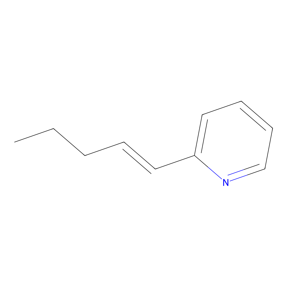 2-[(E)-pent-1-enyl]pyridine molecular structure, CAS 103030-59-7