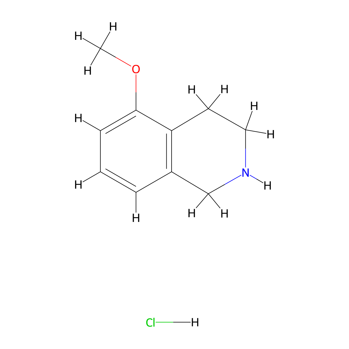 5-Methoxy-1,2,3,4-tetrahydroisoquinoline hydrochloride molecular structure, CAS 103030-69-9