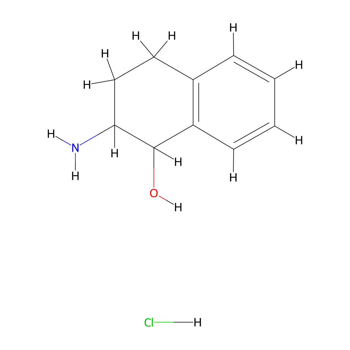 2-Amino-1,2,3,4-tetrahydronaphthalen-1-ol hydrochloride molecular structure, CAS 103030-73-5