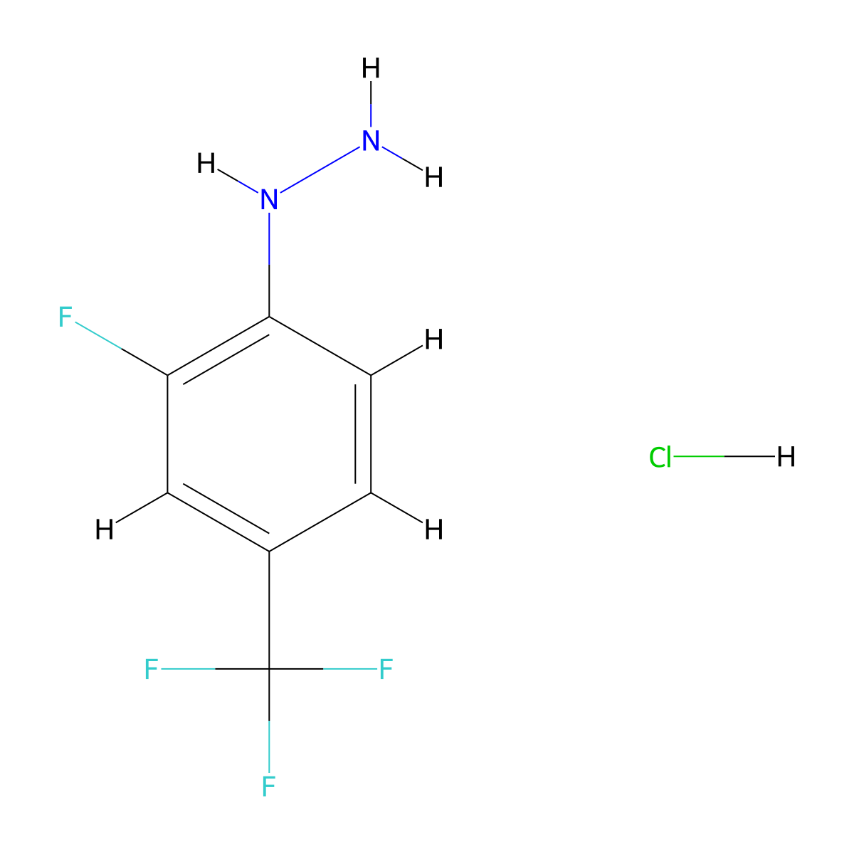 2-Fluoro-4-(trifluoromethyl)phenylhydrazine hydrochloride molecular structure, CAS 1030313-53-1