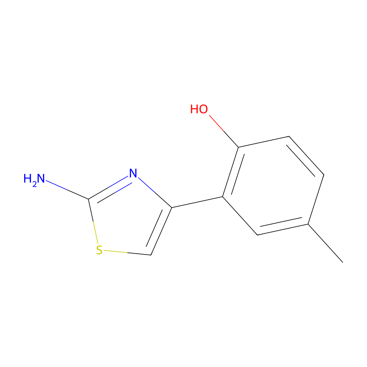 Phenol, 2-(2-amino-4-thiazolyl)-4-methyl- molecular structure, CAS 103037-98-5